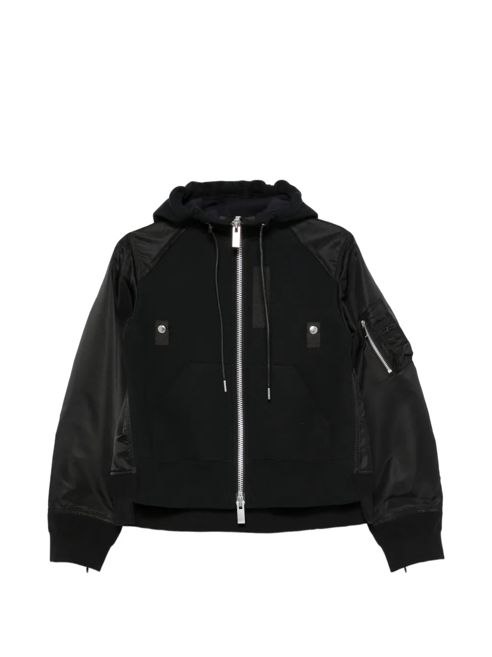 sacai Kapuzenjacke mit Kontrasteinsätzen - Blau