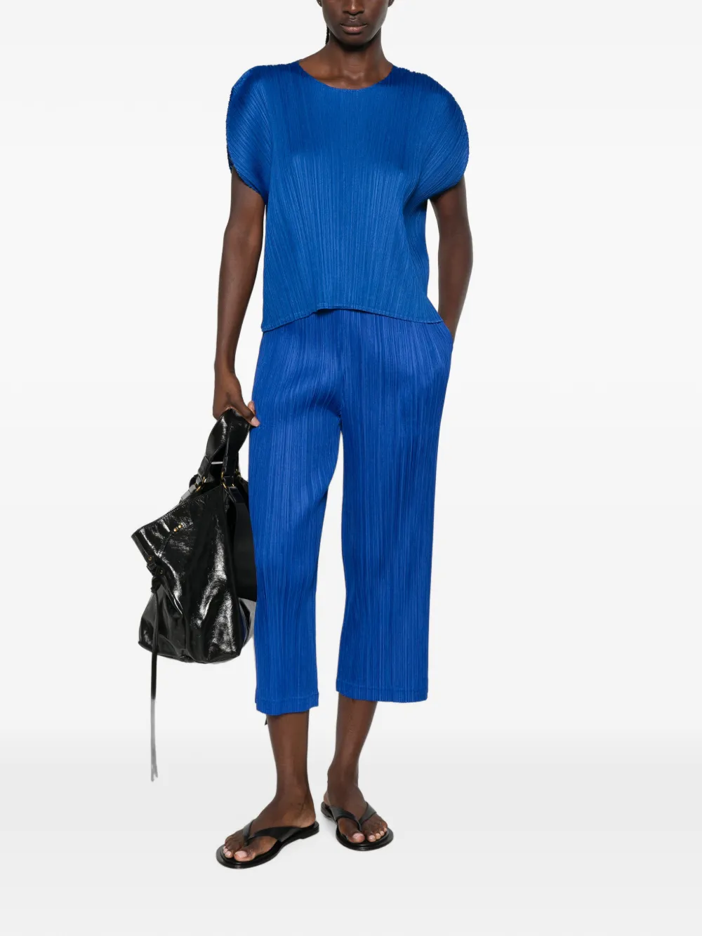 Pleats Please Issey Miyake Cropped plooibroek Blauw