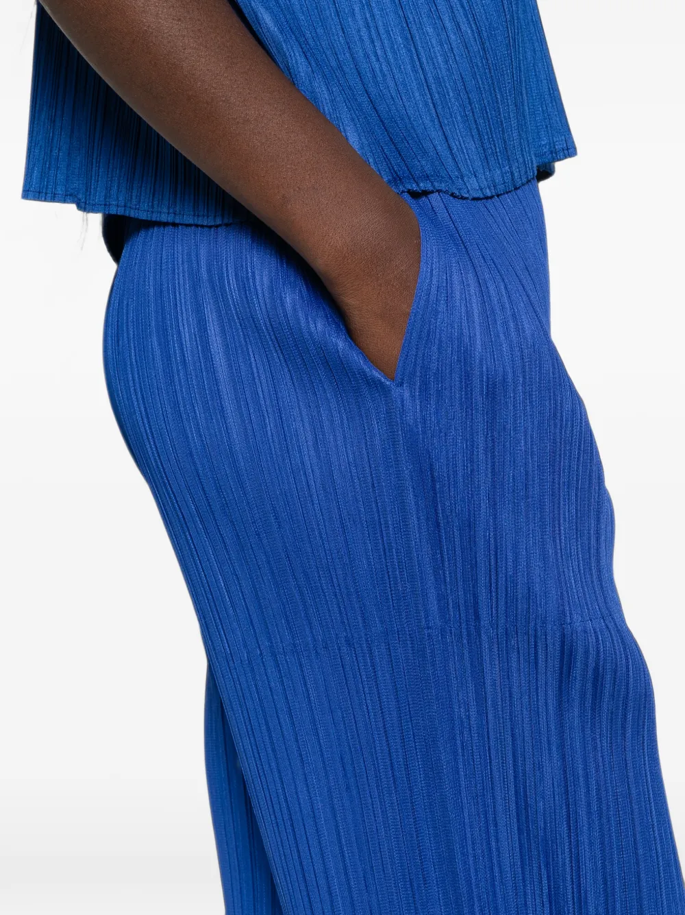 Pleats Please Issey Miyake Cropped plooibroek Blauw