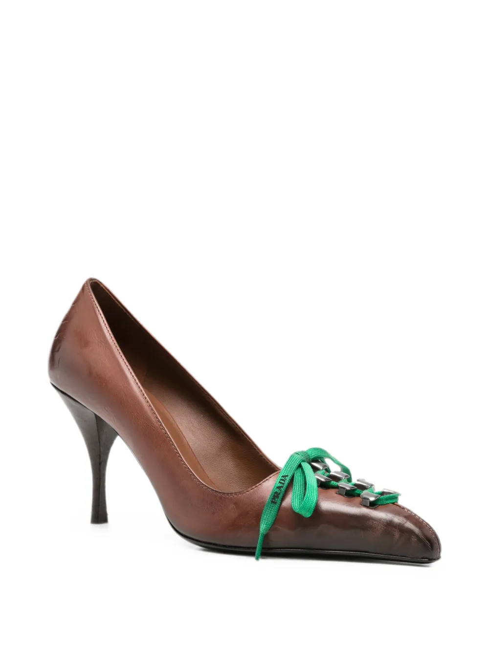 Prada lace-up pointed-toe pumps Bruin