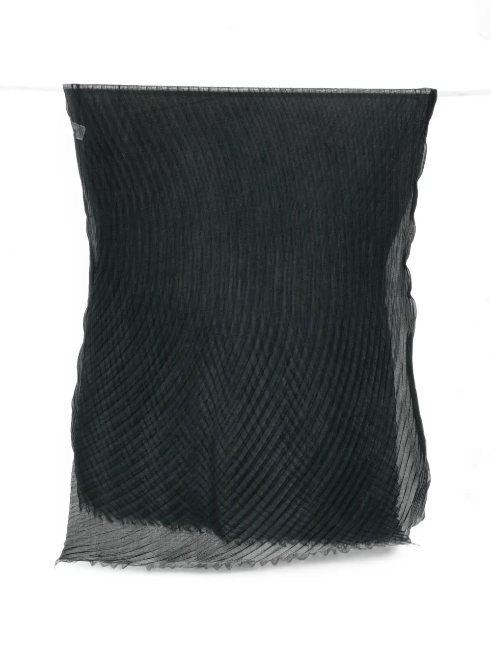 Issey Miyake pleated frayed scarf - Schwarz