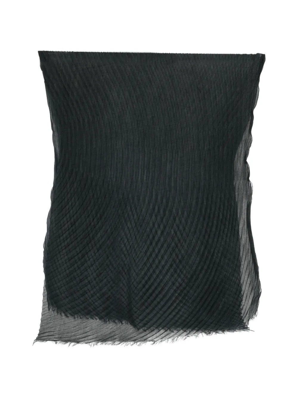 Issey Miyake pleated frayed scarf - Nero