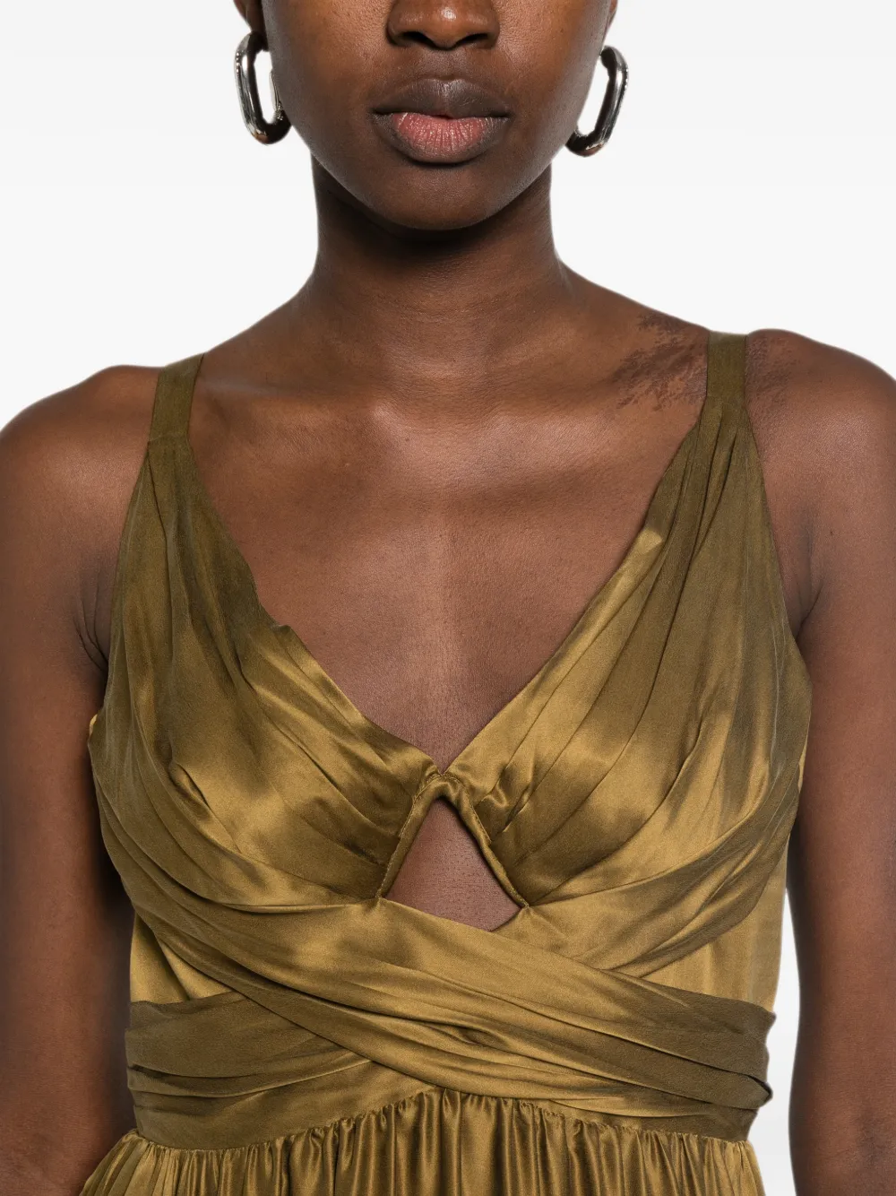 ZIMMERMANN ruched cut-out maxi dress Groen