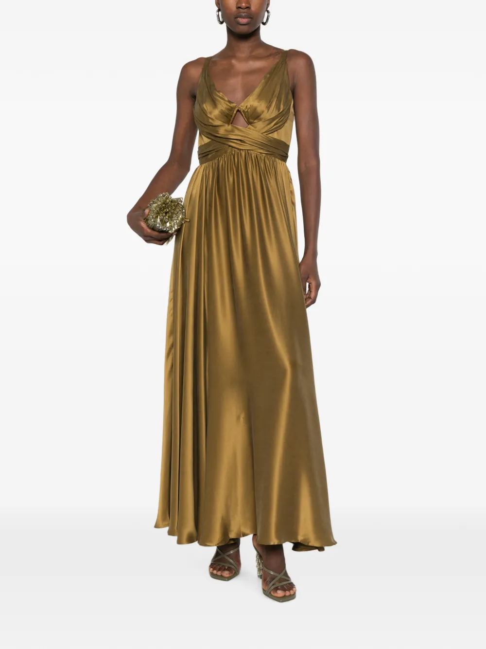 ZIMMERMANN ruched cut-out maxi dress Groen