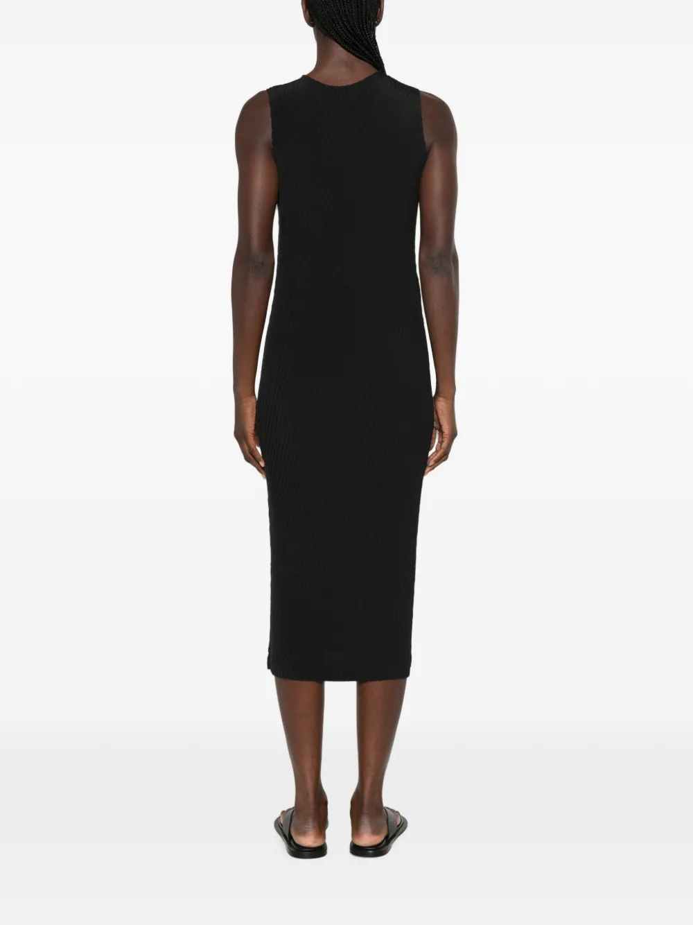 Issey Miyake Mouwloze midi-jurk Zwart