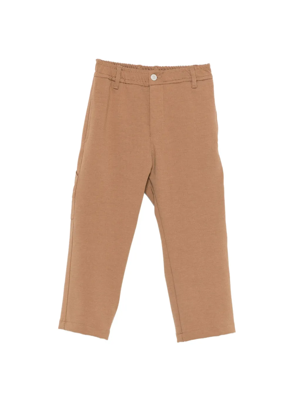 Paolo Pecora Kids elasticated-waistband carpenter trousers - Marrone