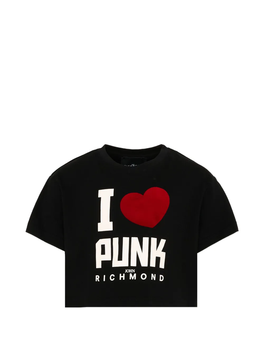 John Richmond Junior logo-print cropped T-shirt - Nero
