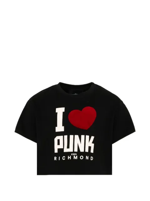John Richmond Junior logo-print cropped T-shirt