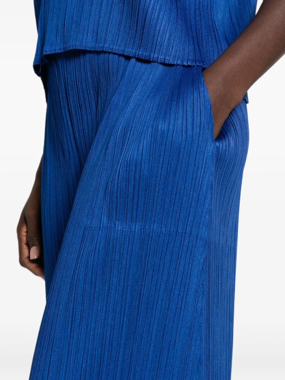 Pleats Please Issey Miyake Cropped plooibroek Blauw