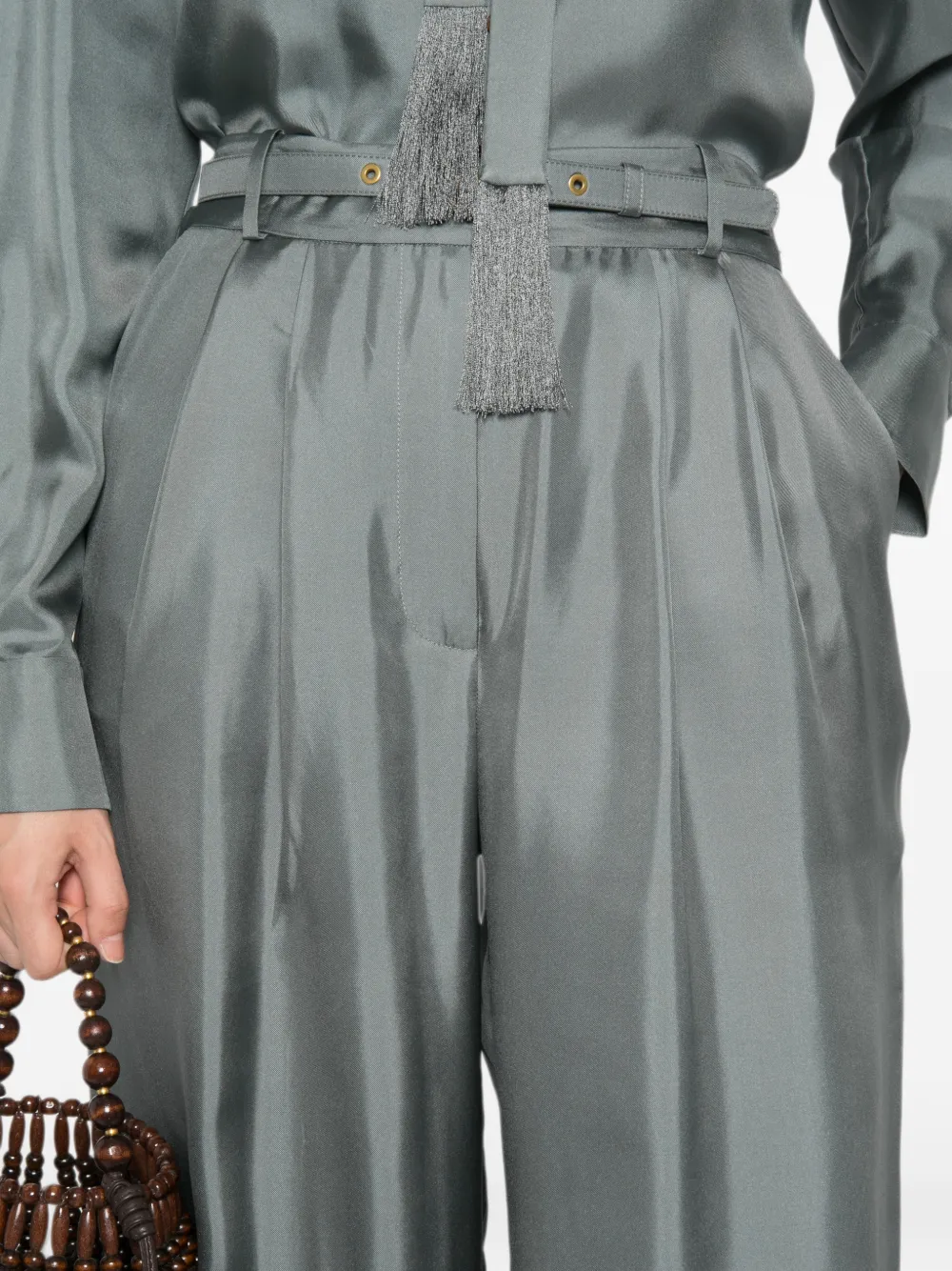 ZIMMERMANN Palazzo broek met ceintuur Blauw