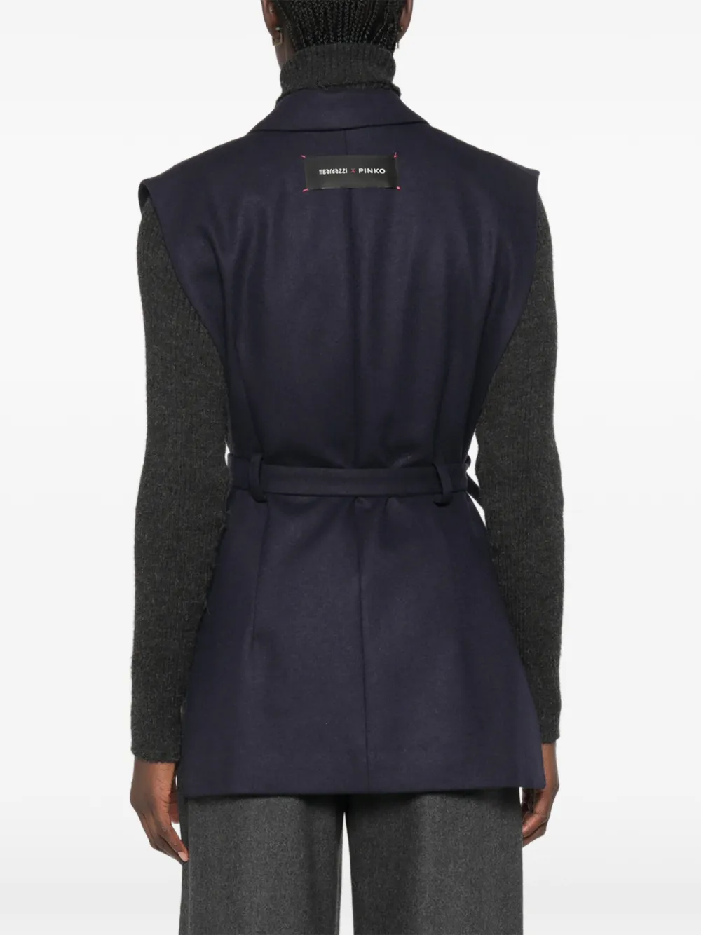 PINKO Mouwloos jack met ceintuur Blauw
