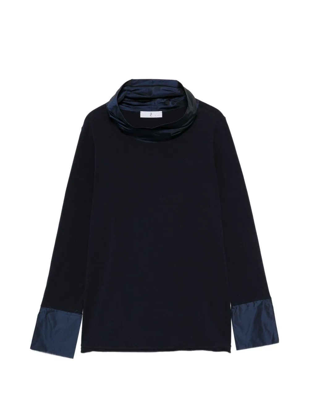 Why Ci contrast-cuff funnel-neck top