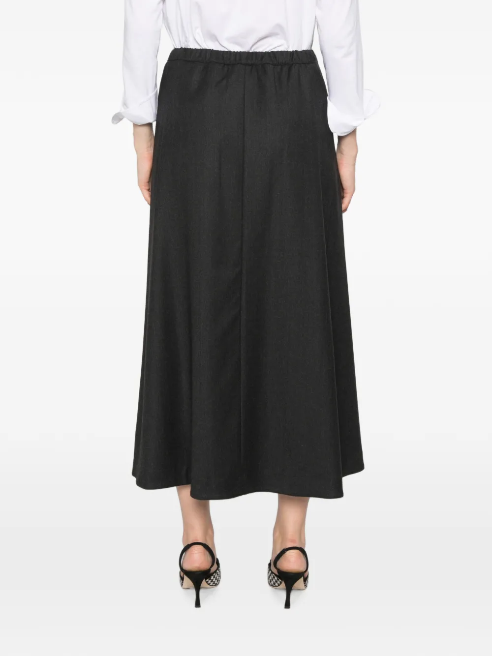 Why Ci Flared midi-rok met elastische taille Grijs