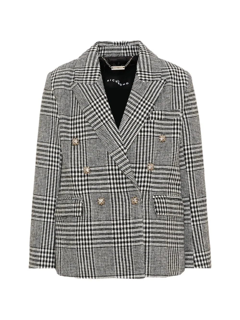 John Richmond Junior double-breasted check jacket - Weiß