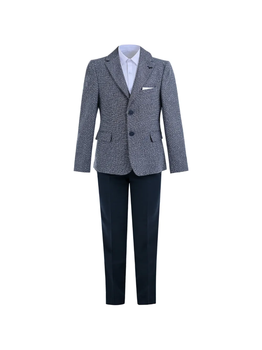 Moustache Jack textured suit (set of three) - Blu