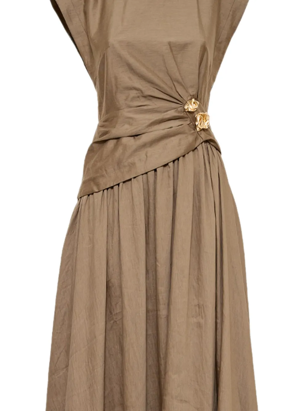 Acler Mannersly maxi-jurk met gesmockte taille Bruin