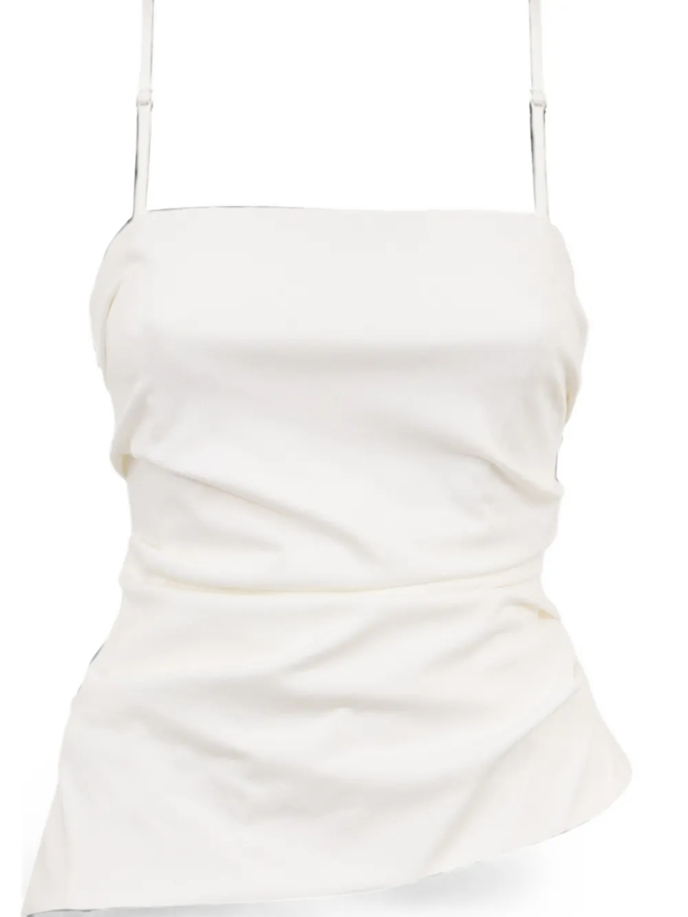 SIMKHAI Emerson asymmetrische tanktop met ruches Wit