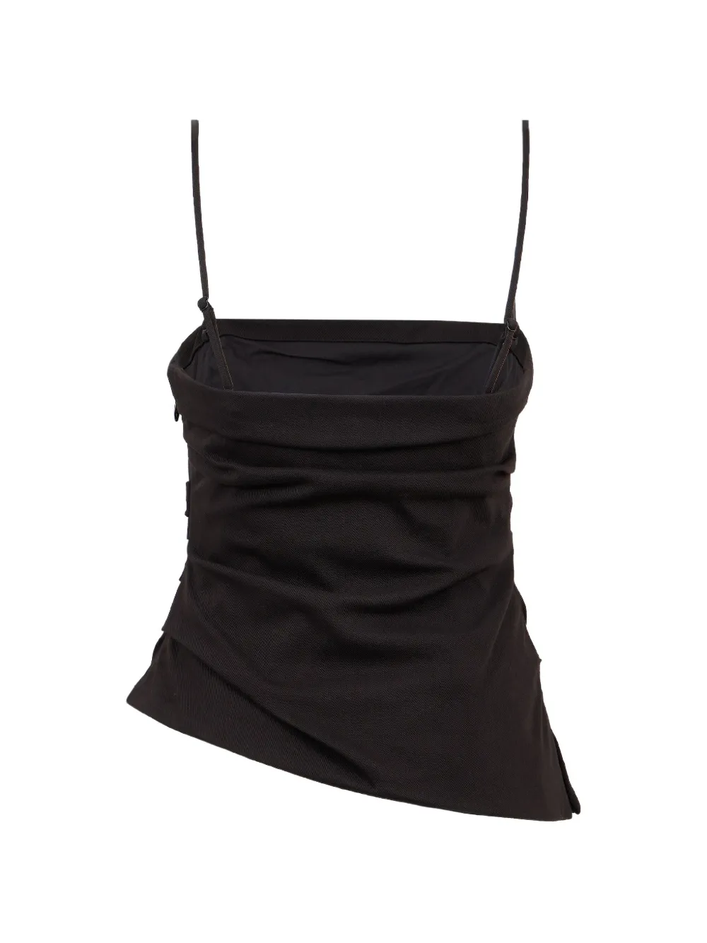 SIMKHAI Emerson Ruched Tank Top in Black, view 2