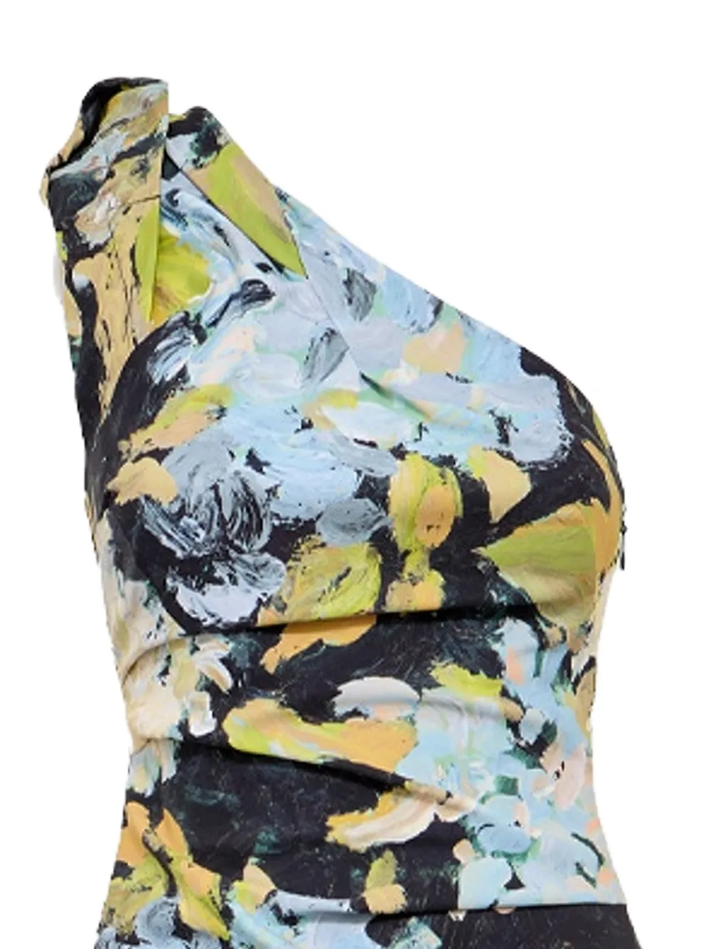 Acler Benetti One-shoulder Floral-print Maxi Dress in Black, view 3