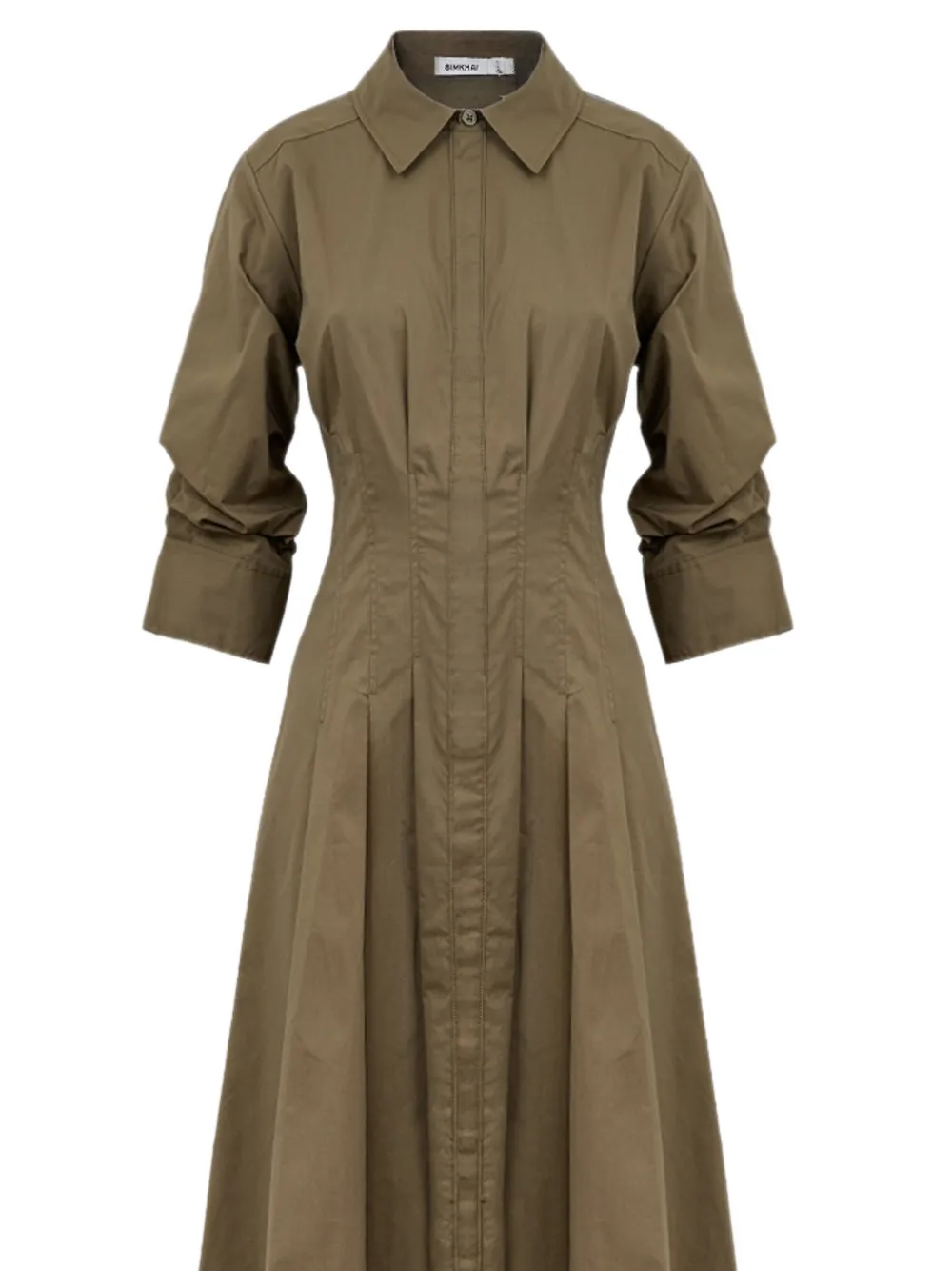 SIMKHAI Jazz geplooide midi-jurk Beige