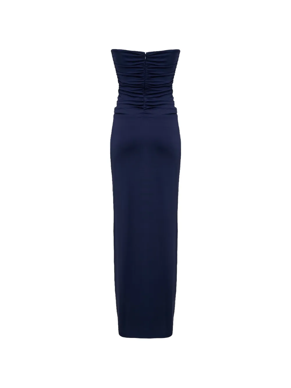 SIMKHAI Emma gedrapeerde strapless avondjurk Blauw