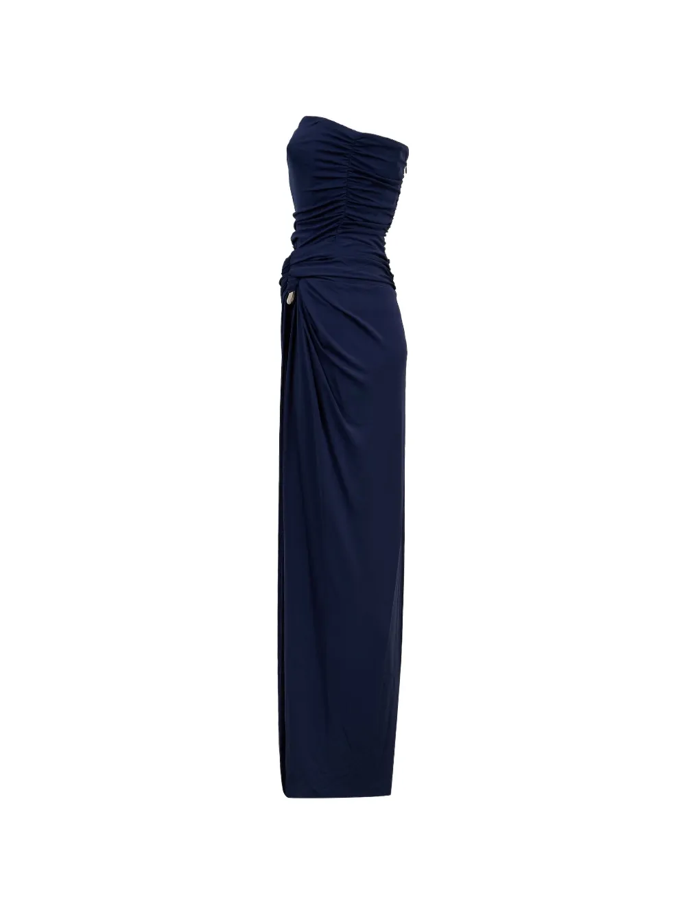 SIMKHAI Emma gedrapeerde strapless avondjurk Blauw