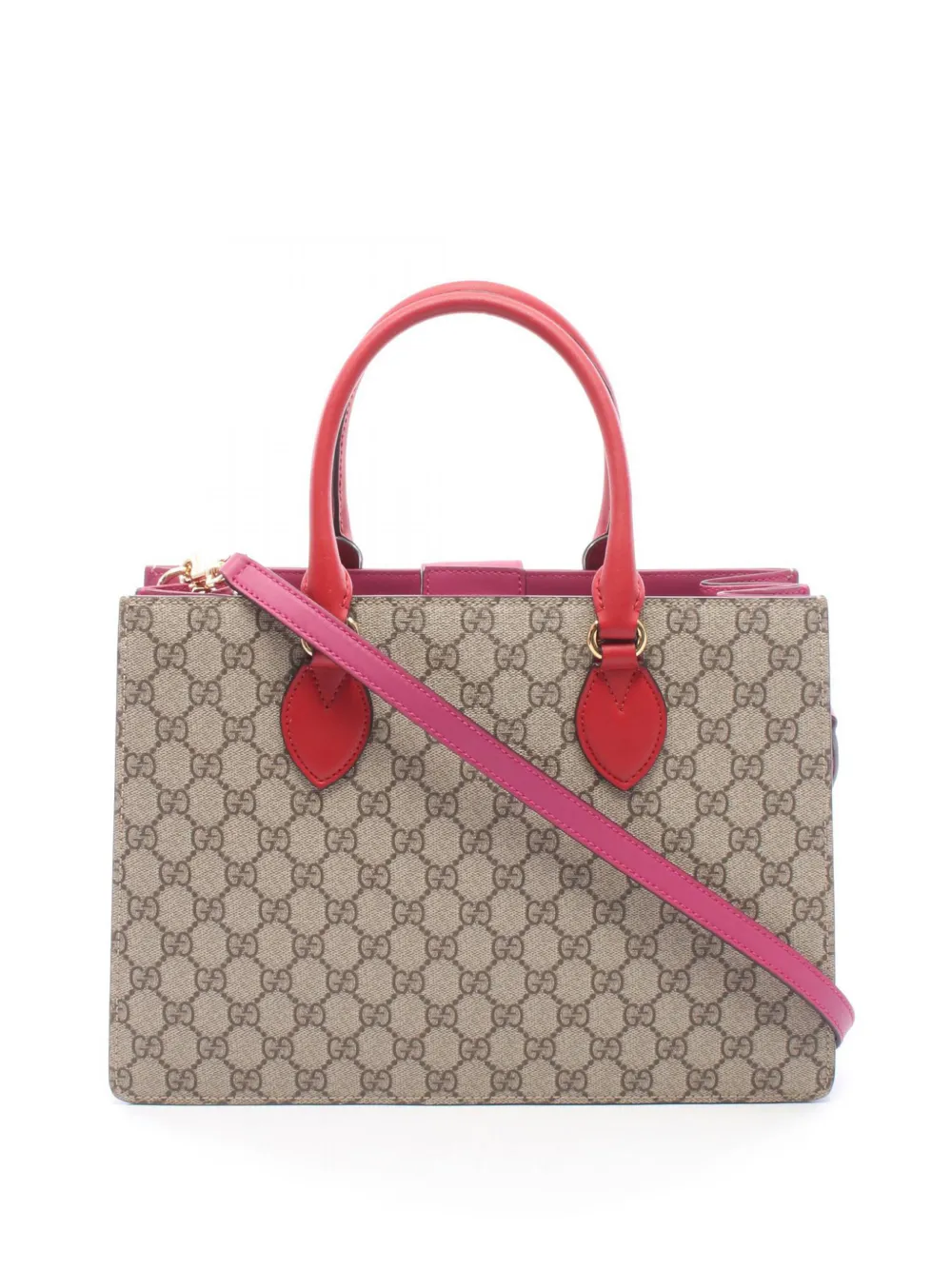 Gucci Pre-Owned 2016-2026 GG Supreme Convertible Top Handle Bag satchel - Nude