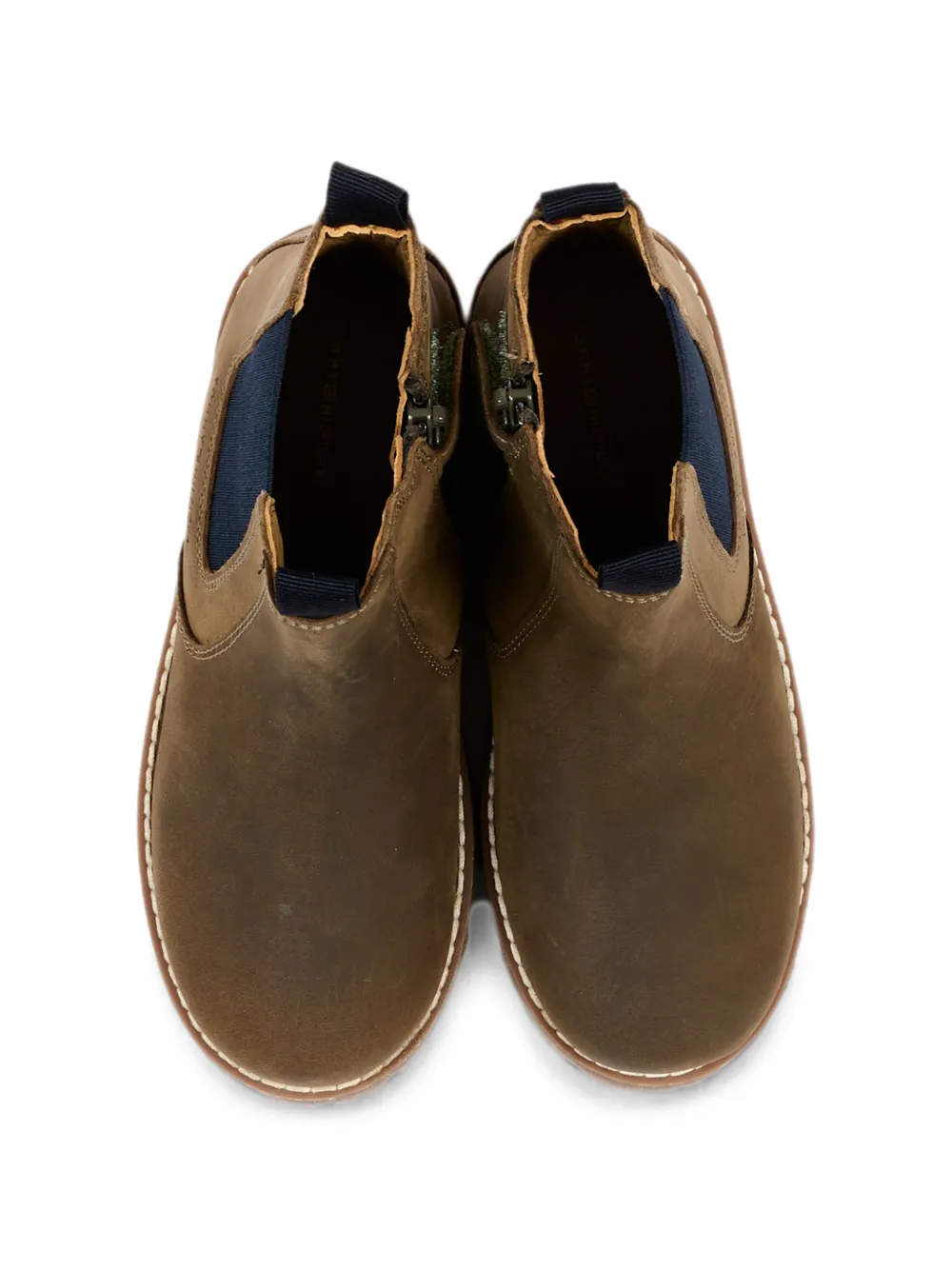 Tommy Hilfiger Junior elasticated-panel leather ankle boots Bruin