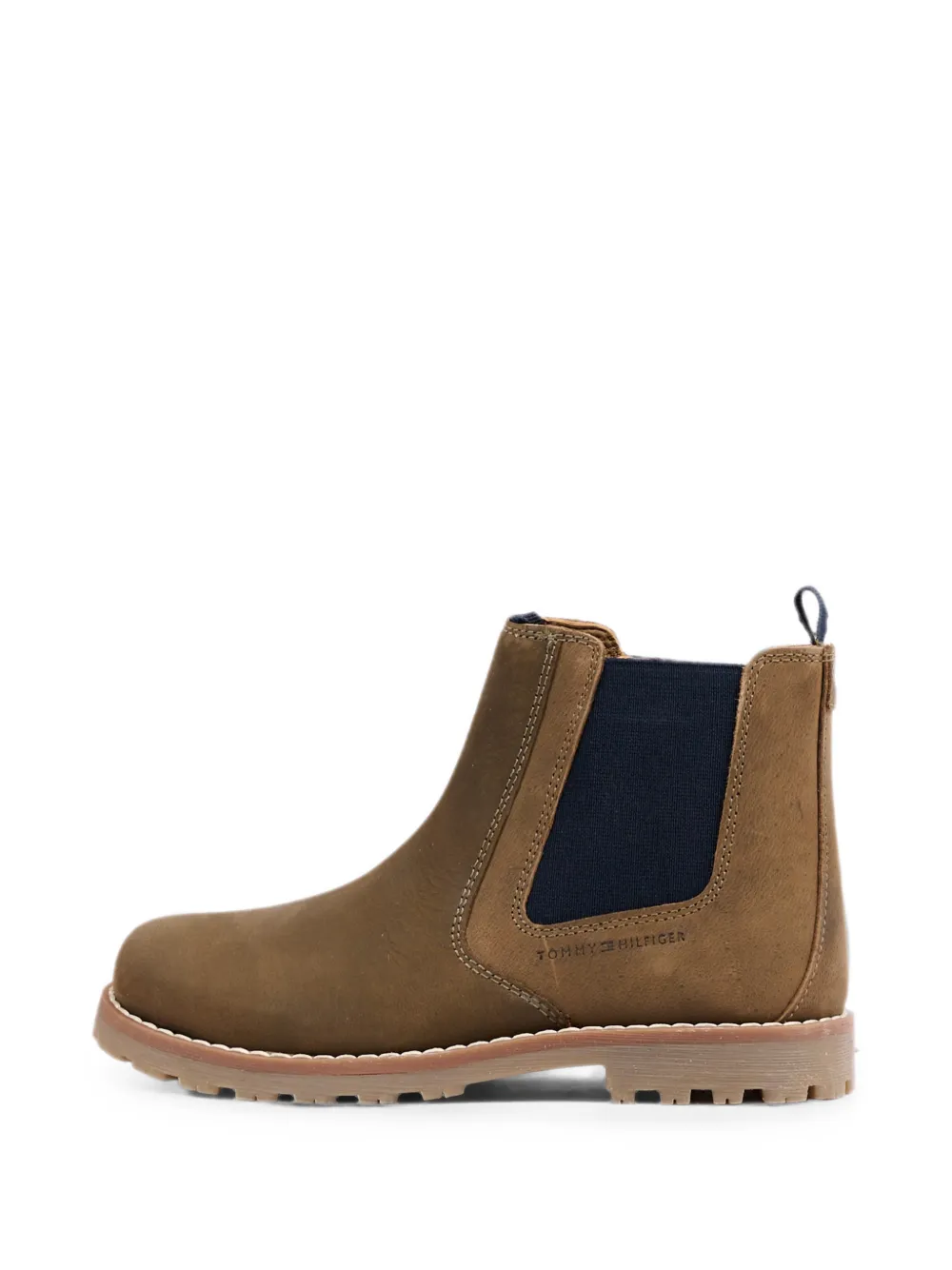 Tommy Hilfiger Junior elasticated-panel leather ankle boots Bruin