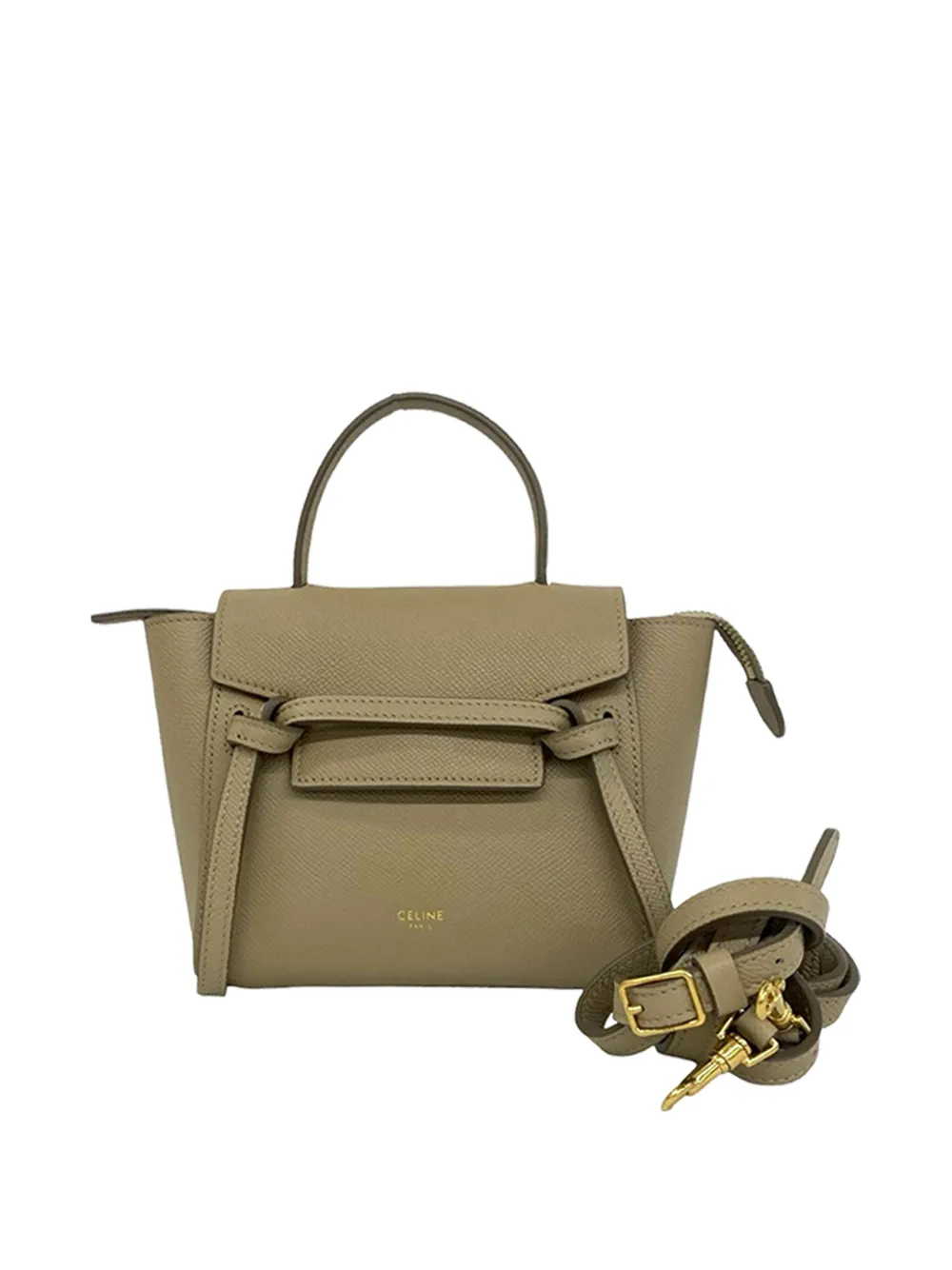 Celine Pre-Owned 2020 Pico Grained Calfskin Belt Bag satchel - Nude