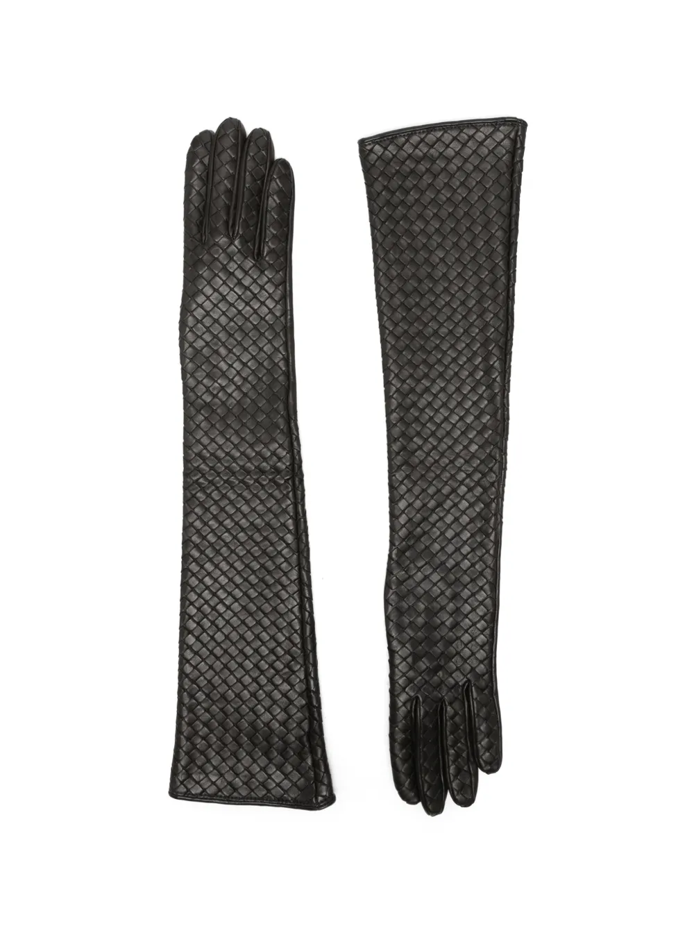 Manokhi woven long gloves - Marrone