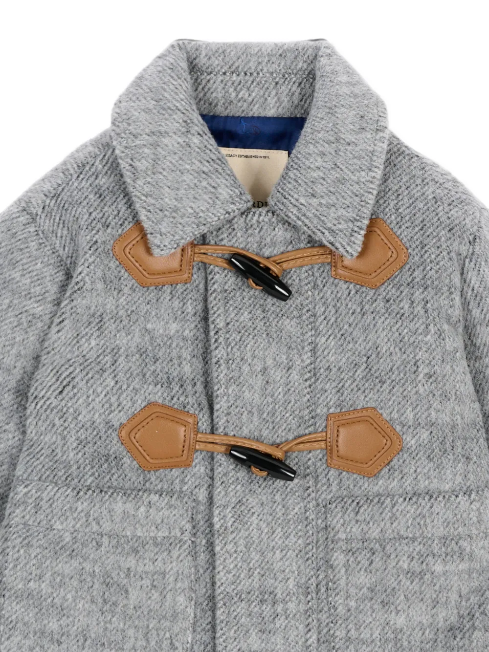 TRUSSARDI JUNIOR Jas met gemêleerd effect en houtje-touwtje sluiting Grijs