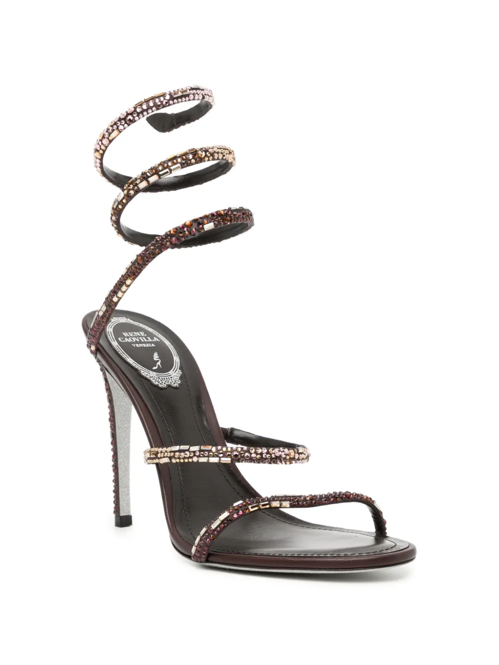 René Caovilla x Swarovski 105mm Cleo sandals Bruin