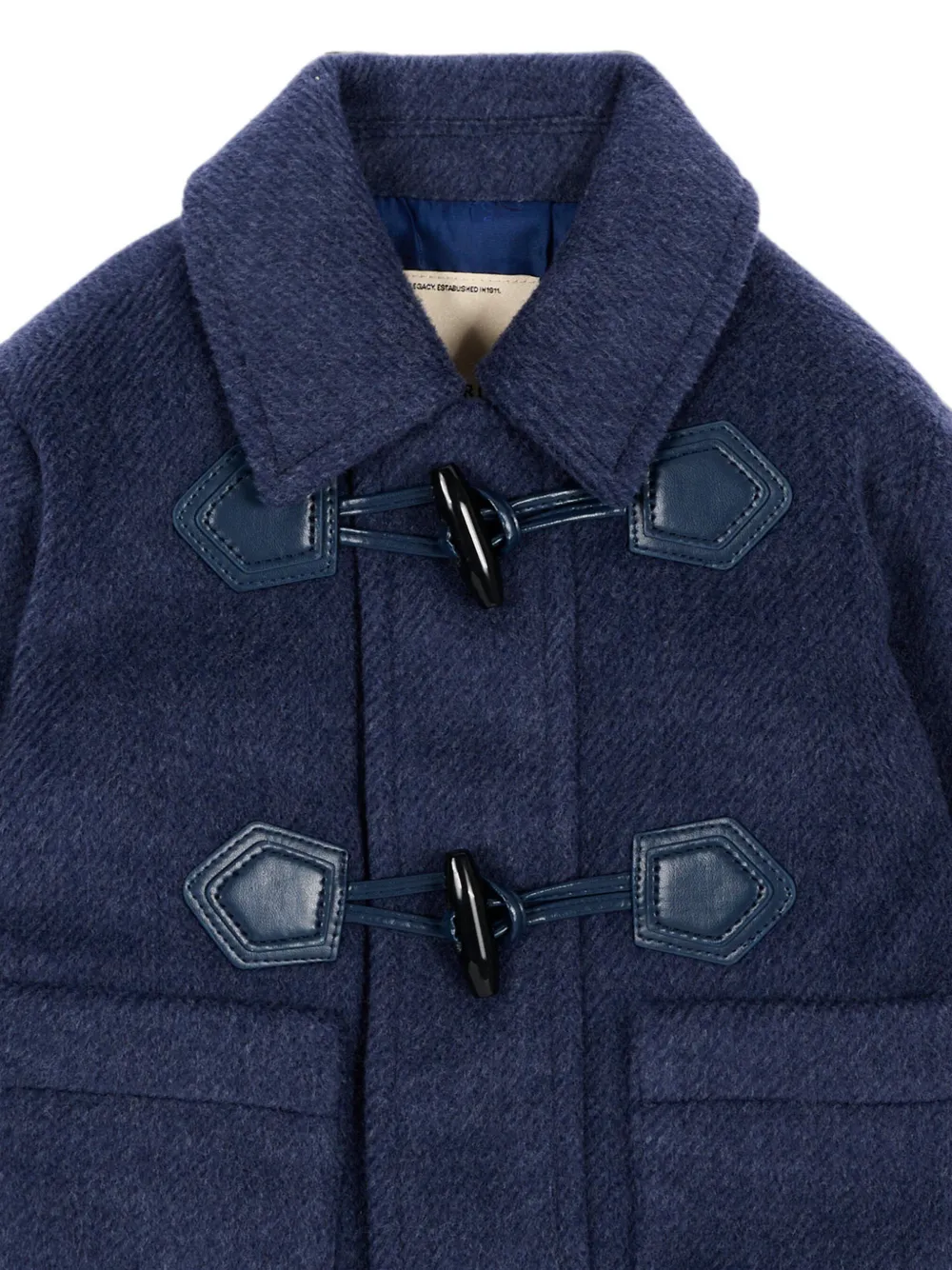 TRUSSARDI JUNIOR Jas met geborstelde afwerking en houtje-touwtje sluiting Blauw