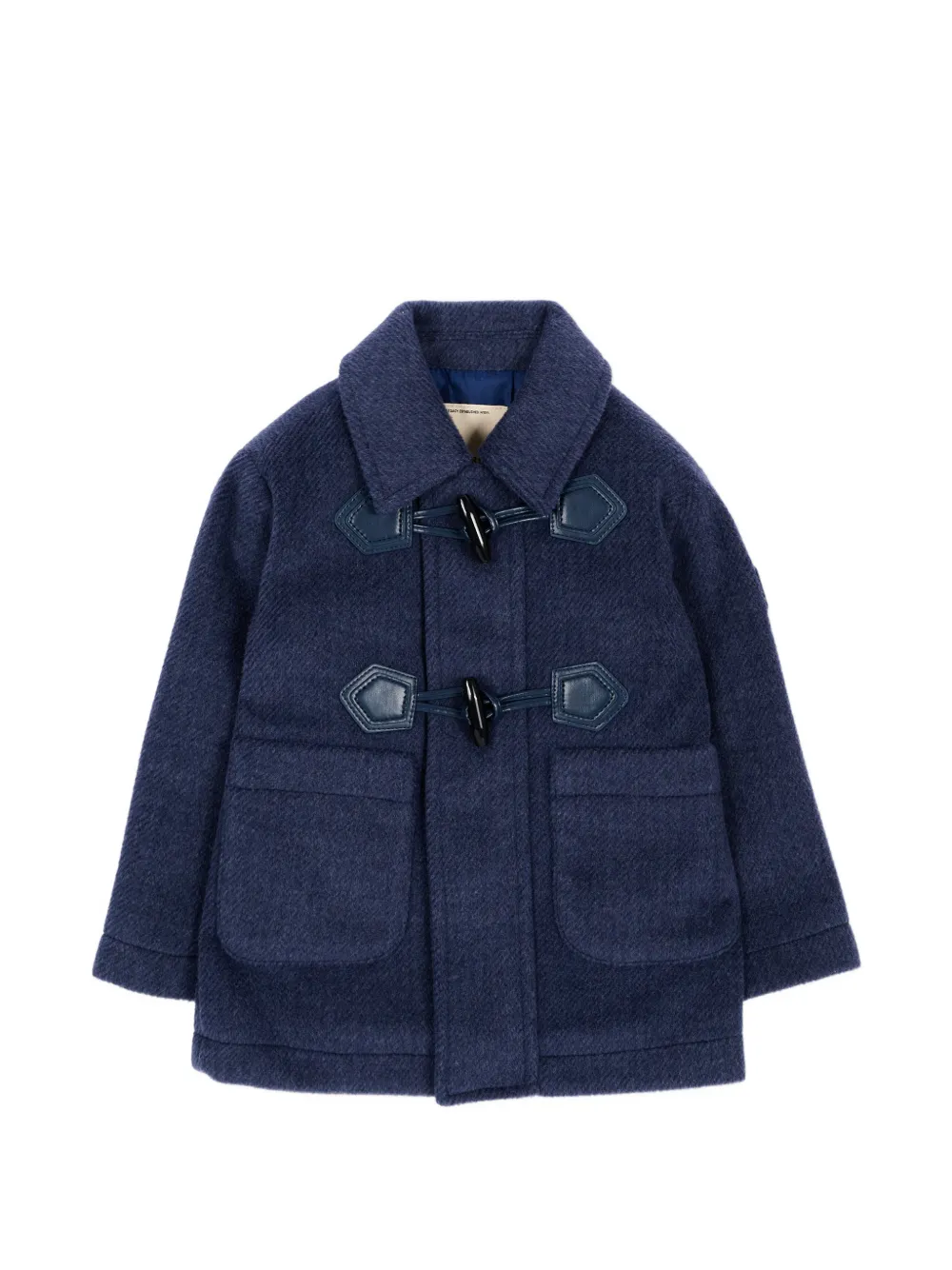 TRUSSARDI JUNIOR toggle-fastening brushed-finish coat - Blau