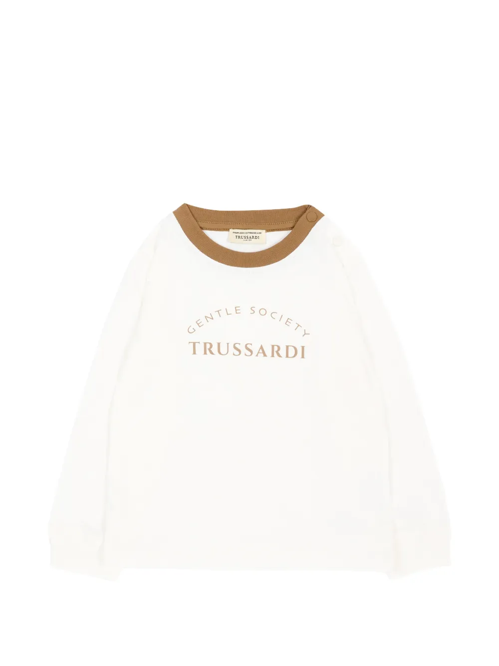 TRUSSARDI JUNIOR logo-print long-sleeve T-shirt - Bianco