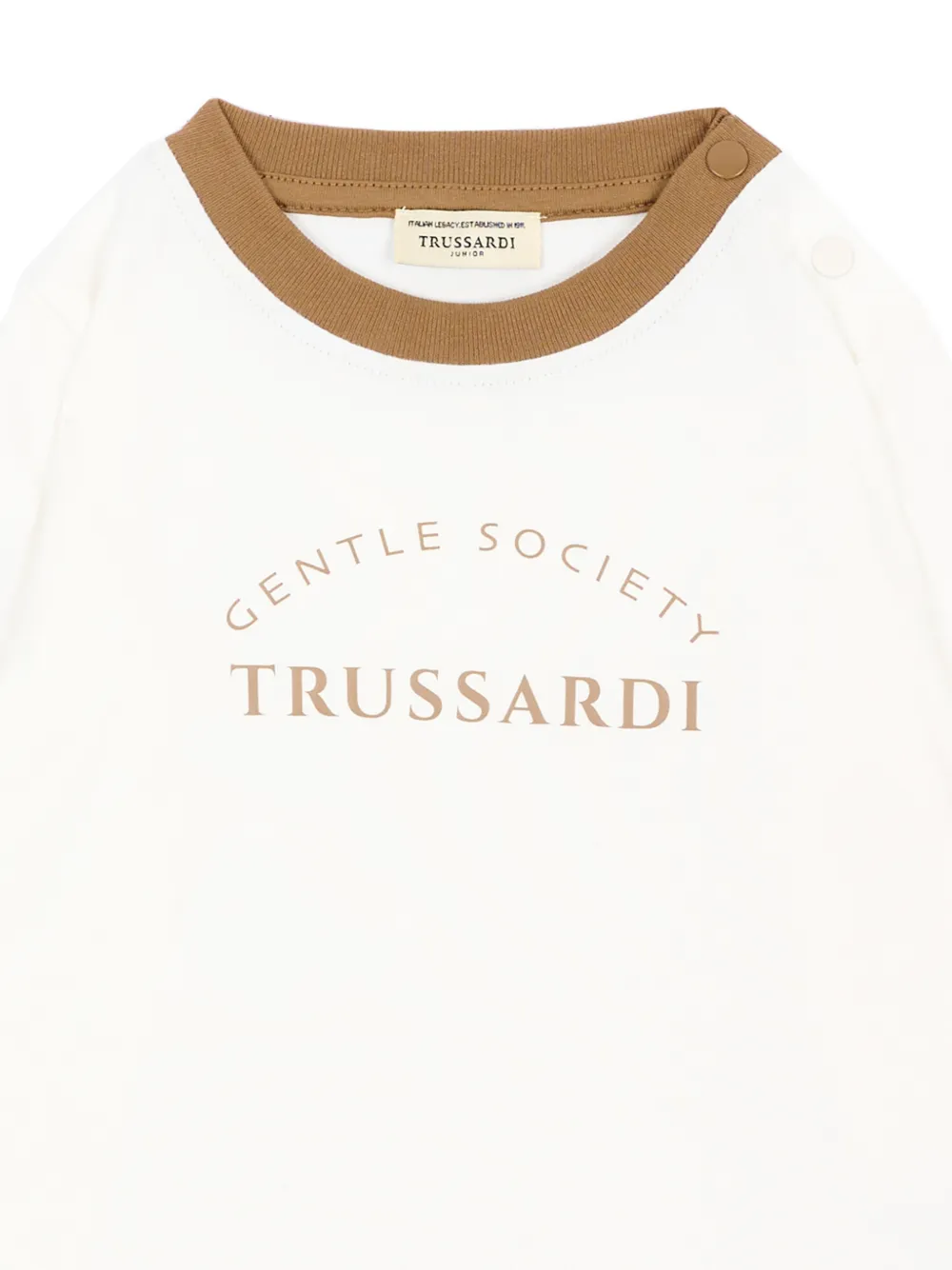 TRUSSARDI JUNIOR T-shirt met lange mouwen en logo-print Wit