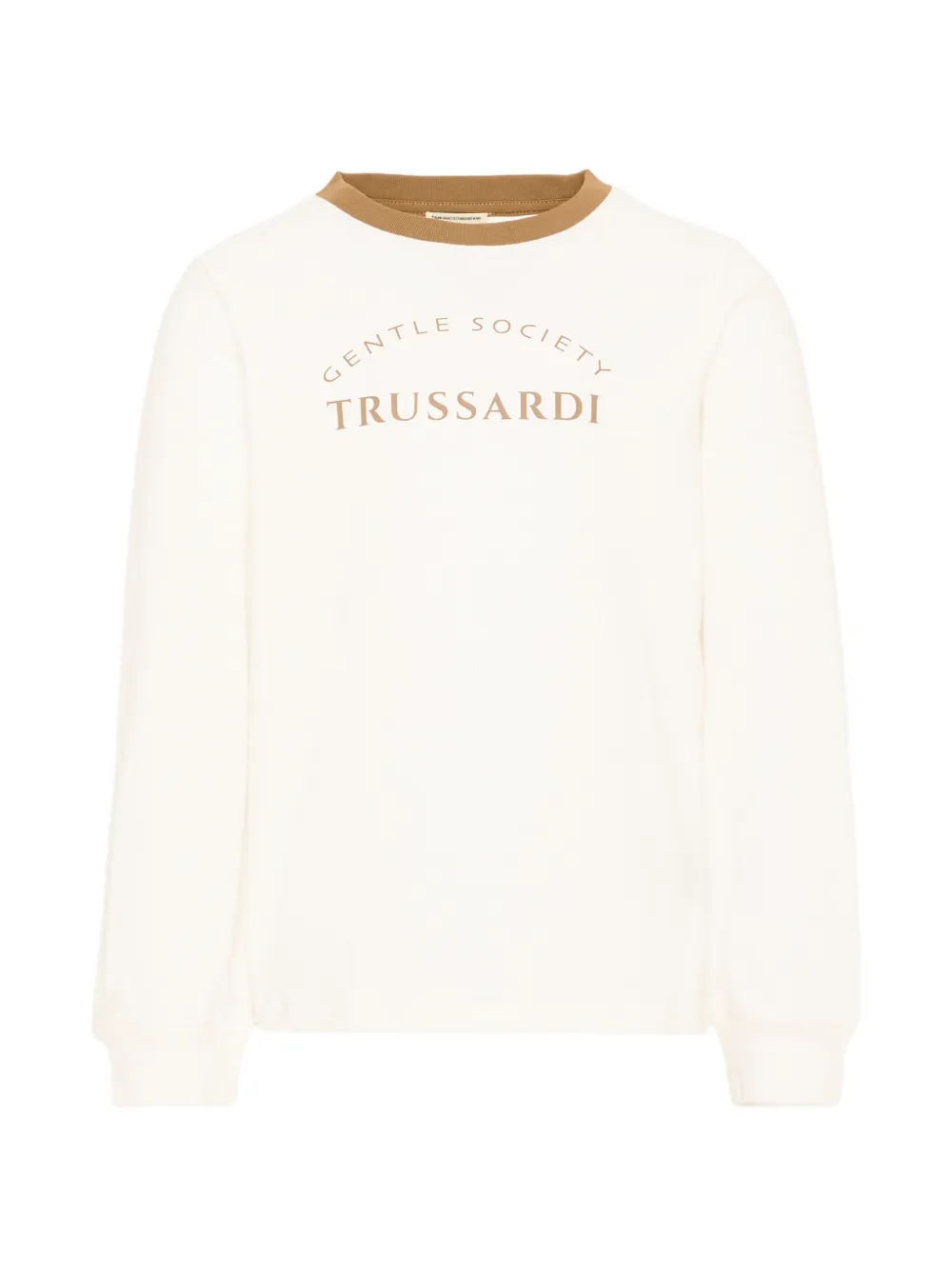 TRUSSARDI JUNIOR logo-print long-sleeve T-shirt - Toni neutri