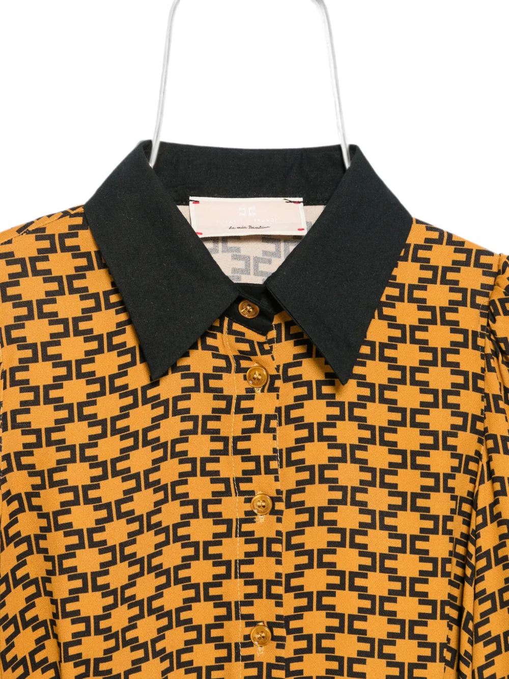 Elisabetta Franchi La Mia Bambina Cropped blouse met monogramprint Oranje