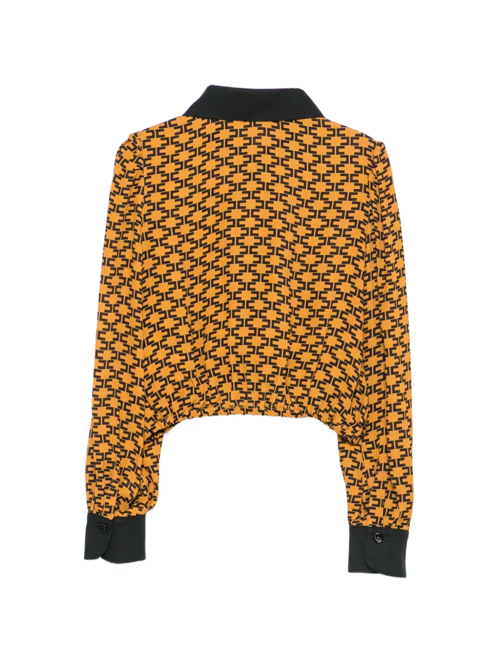 Elisabetta Franchi La Mia Bambina Cropped blouse met monogramprint Oranje