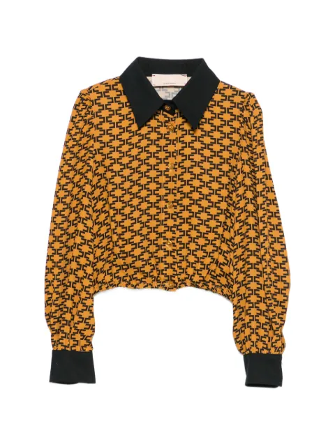 Elisabetta Franchi La Mia Bambina monogram-print cropped blouse