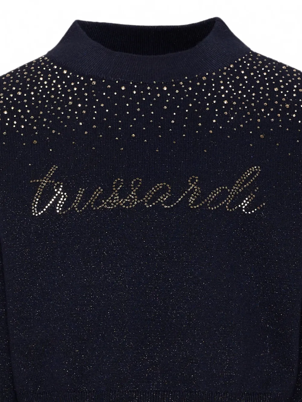 TRUSSARDI JUNIOR Trui verfraaid met kristallen en logo-detail Blauw