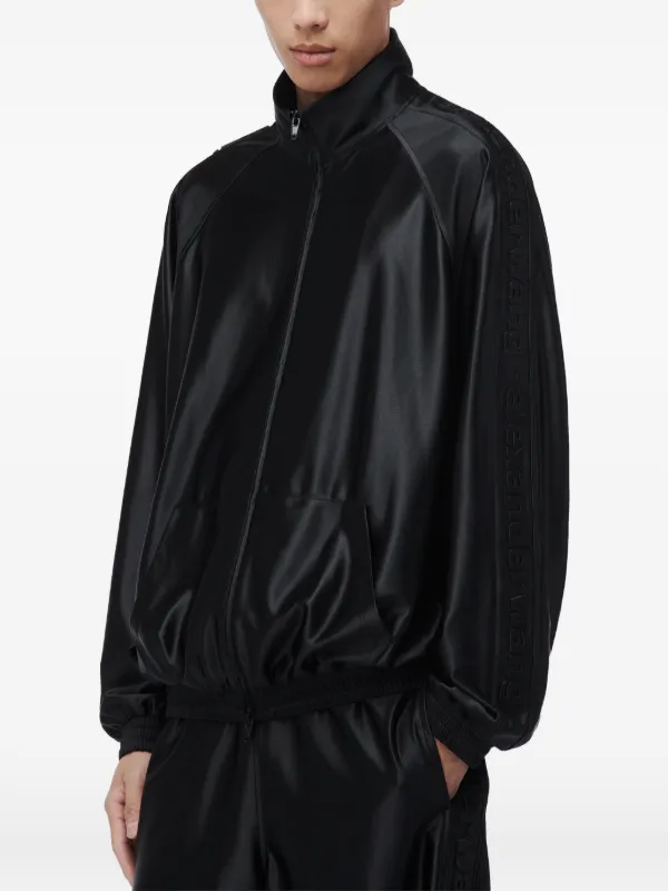 Alexander Wang Emboss Logo Panel Track Jacket | Black | FARFETCH