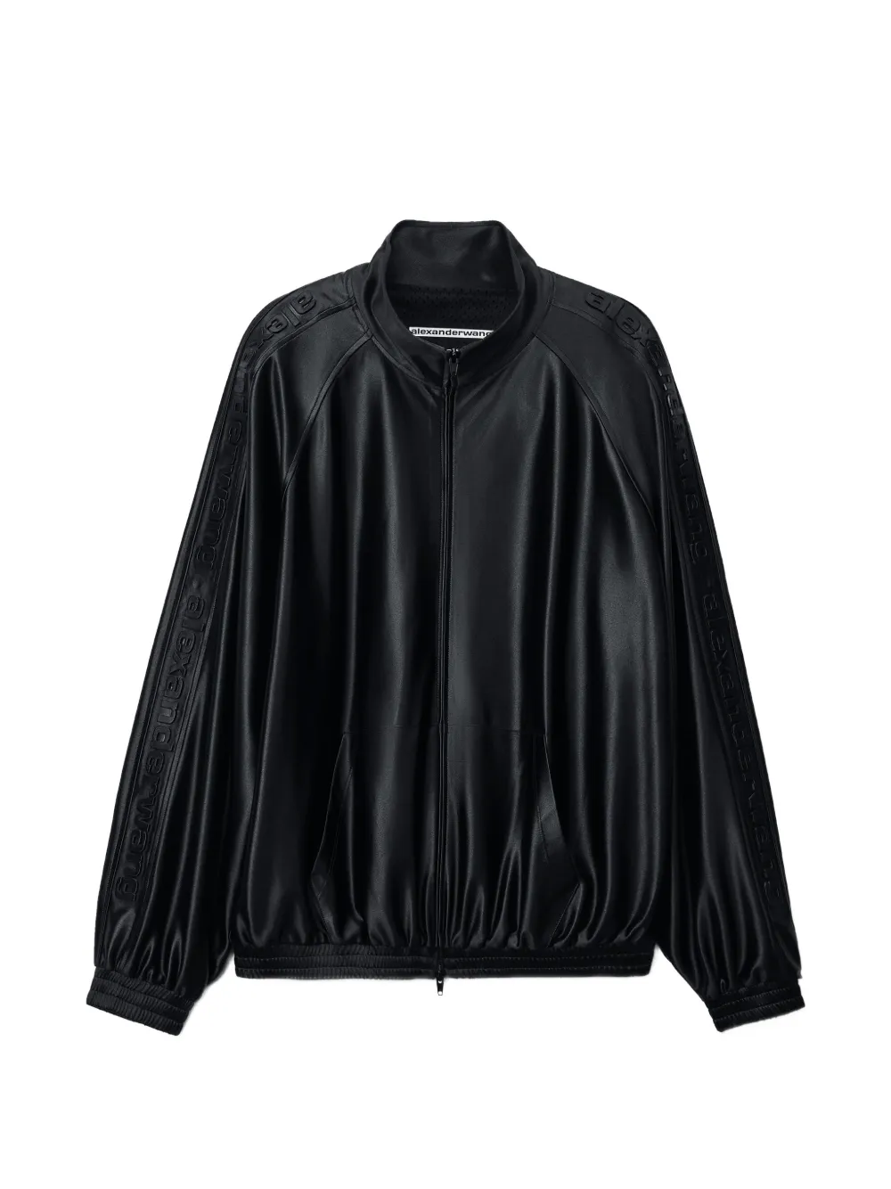 Alexander Wang Emboss Logo Panel Track Jacket In Black