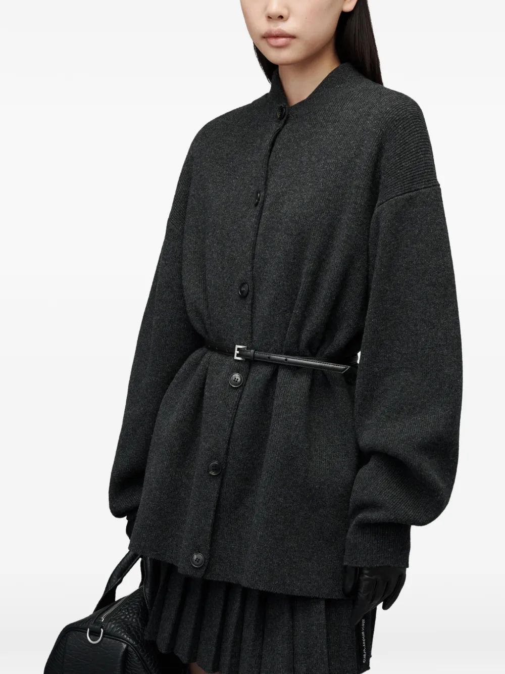 Alexander Wang Oversized vest met hittegeperste zoom en riem Grijs