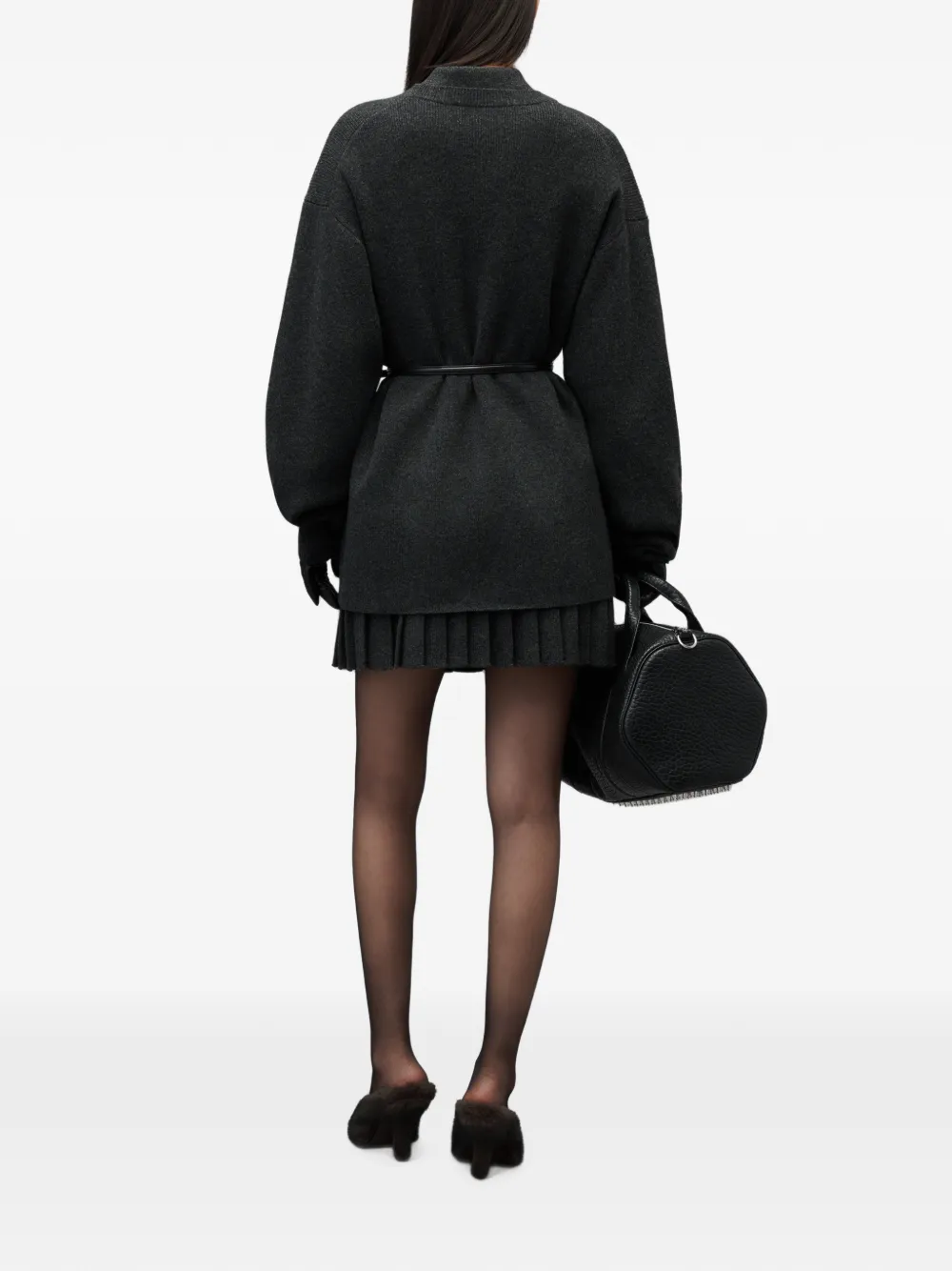 Alexander Wang Oversized vest met hittegeperste zoom en riem Grijs