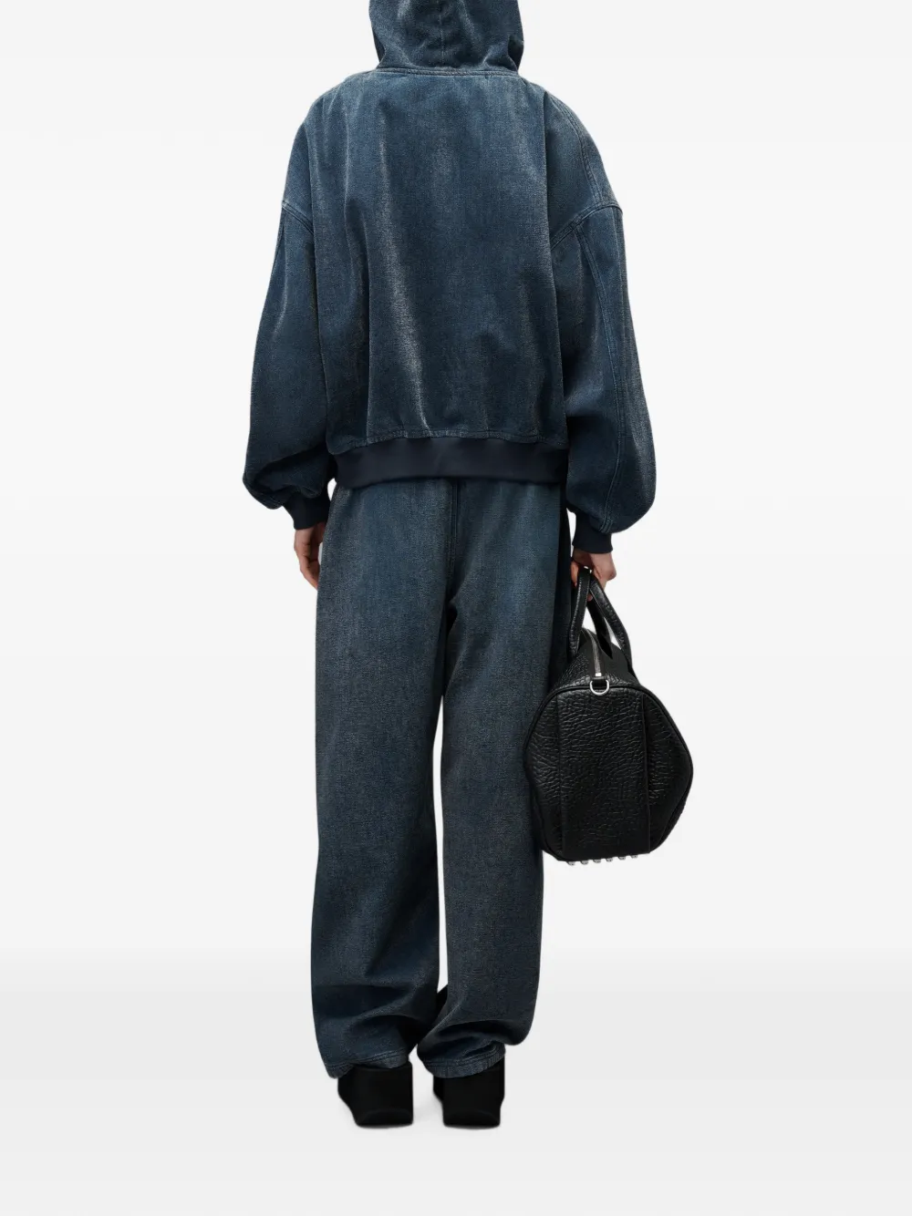 Alexander Wang Geborstelde denim joggingbroek Blauw