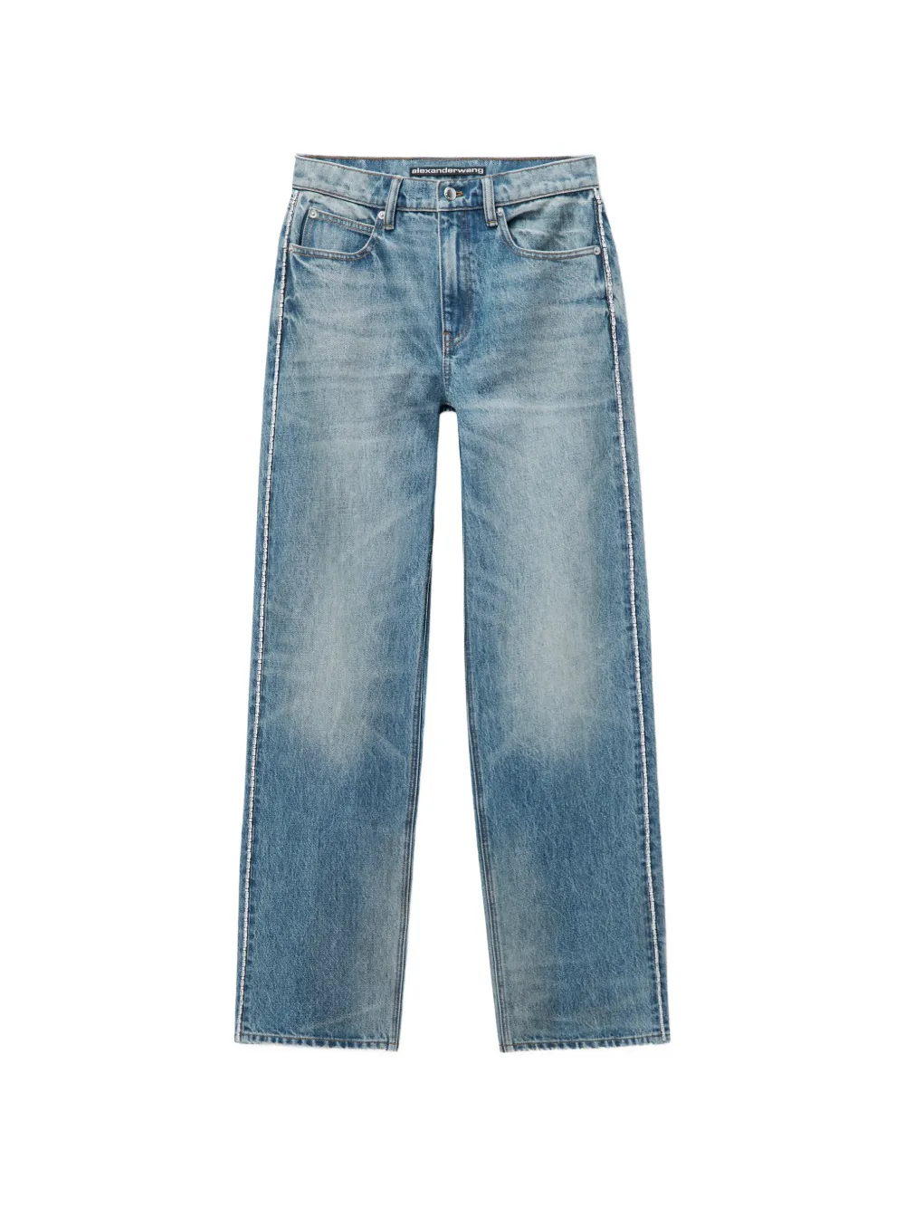 Alexander Wang embellished chain straight jeans