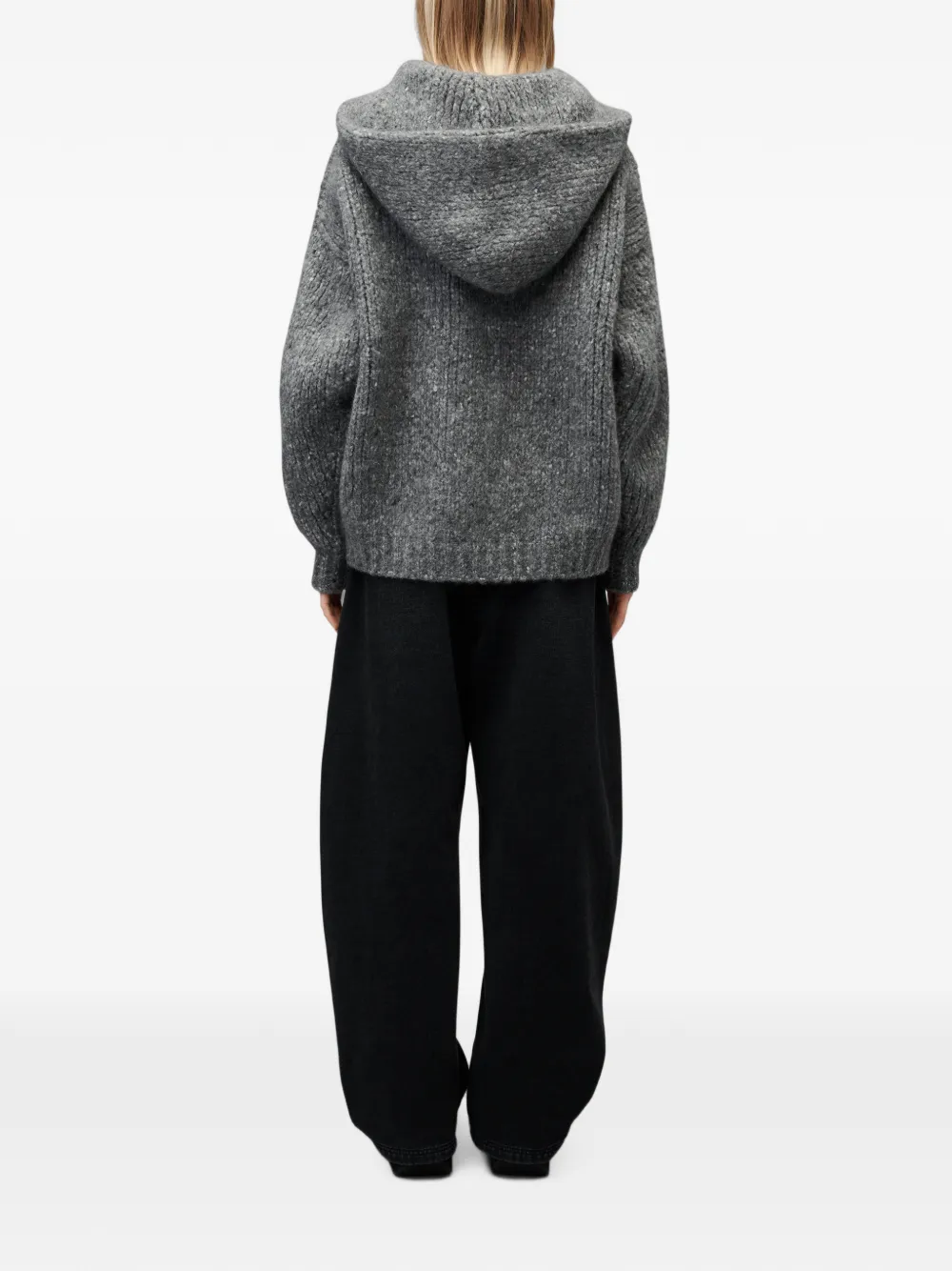 Alexander Wang Oversized hoodie met borduurwerk en rits Grijs