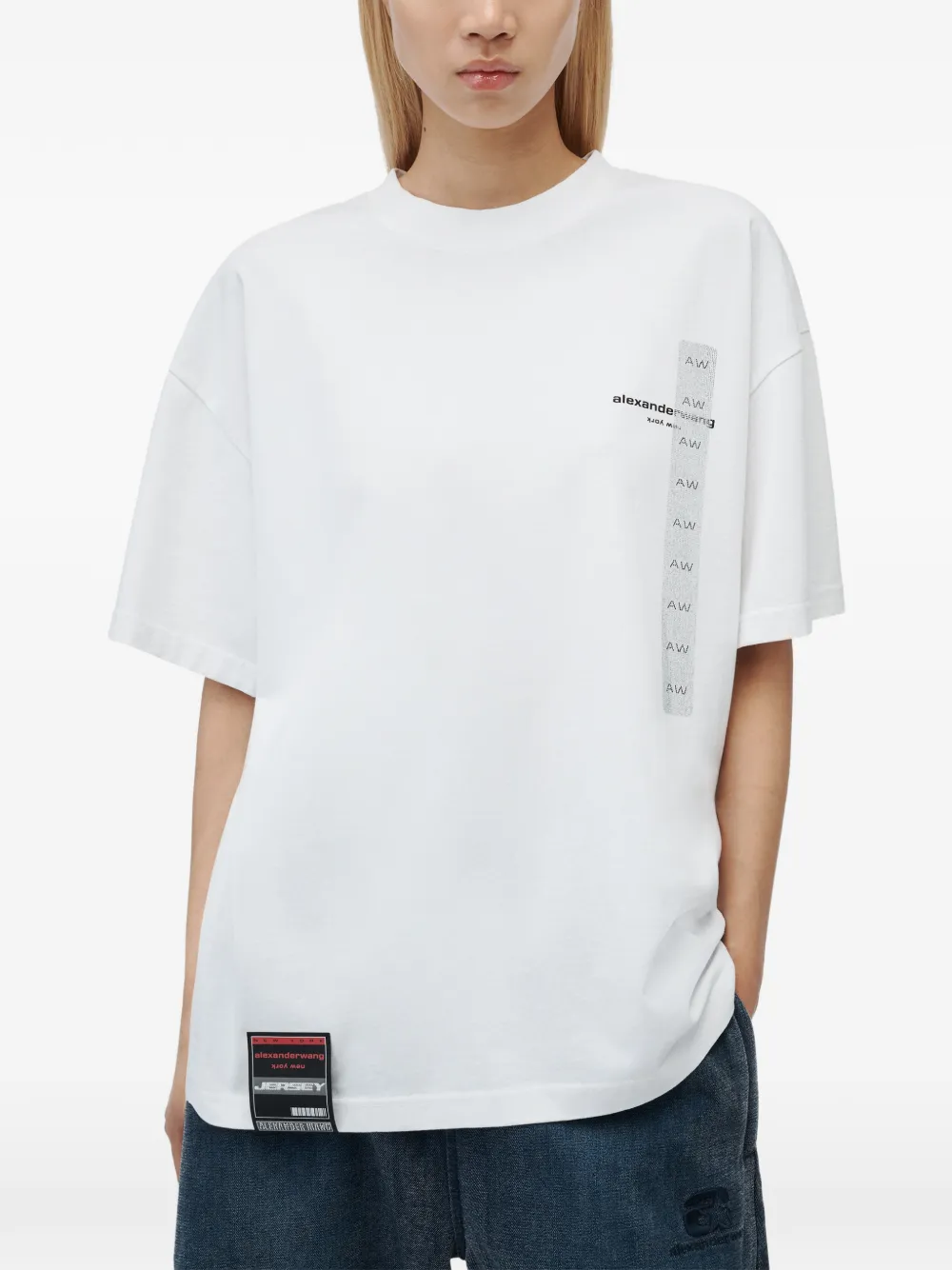 Alexander Wang T-shirt met korte mouwen en flasher-print Wit